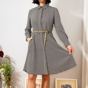 Ralph Lauren Houndstooth Dress with Collar Size 10